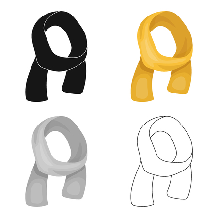 Yellow Sunny spring scarf for the warm weather.Scarves and shawls single icon in cartoon style vector symbol stock web illustration.のイラスト素材