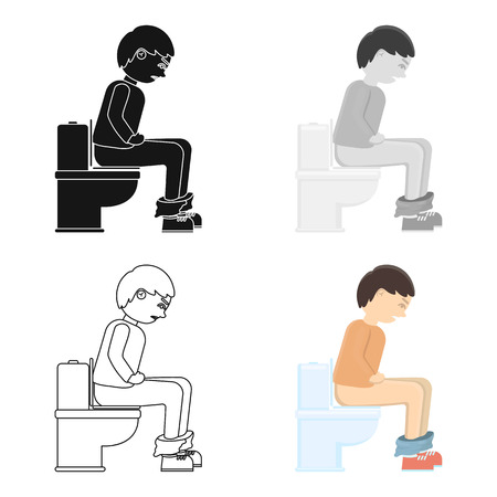 Diarrhea icon cartoon. Single sick icon from the big ill, disease cartoon.のイラスト素材