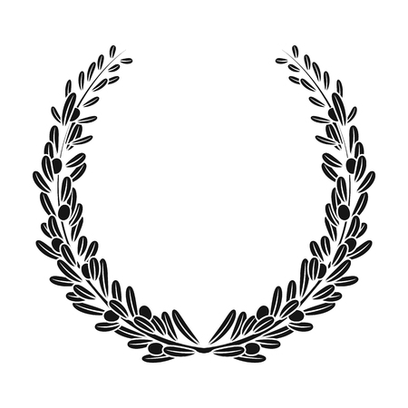 Wreath from olive branches.Olives single icon in black style vector symbol stock illustration web.のイラスト素材