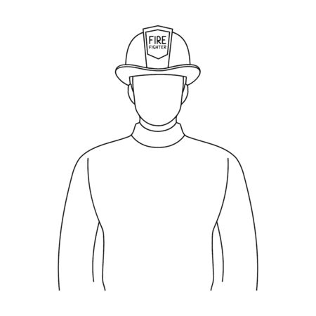 Firefighter.Professions single icon in outline style vector symbol stock illustration .のイラスト素材