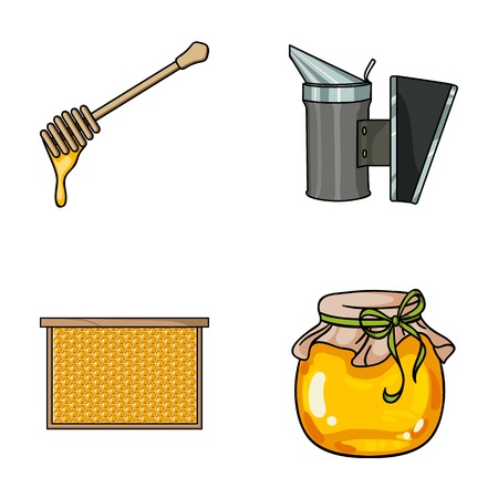 Apiary set collection icons in cartoon style vector symbol stock illustration web.のイラスト素材