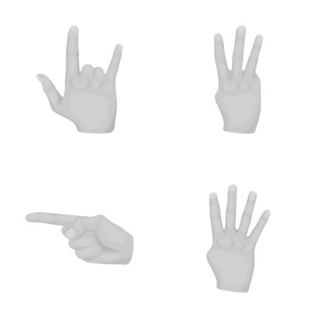 Index.freedom.palts.Hand gestures set collection icons in monochrome style vector symbol stock illustration web.のイラスト素材