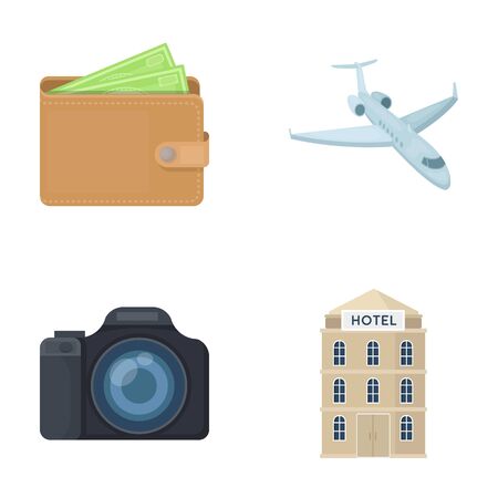 Vacation, travel, wallet, money .Rest and travel set collection icons in cartoon style vector symbol stock illustration web.の写真素材