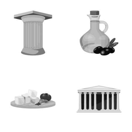 Greece, country, tradition, landmark .Greece set collection icons in monochrome style vector symbol stock illustration web.のイラスト素材