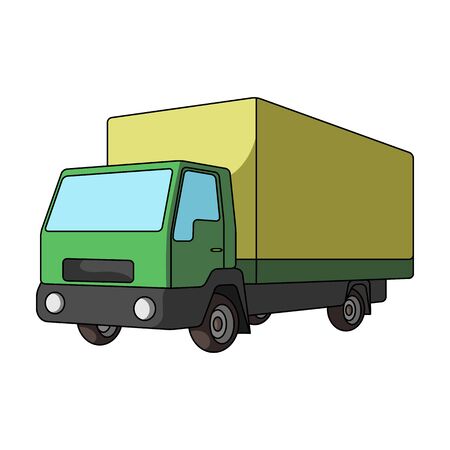 Truck with awning.Car single icon in cartoon style vector symbol stock illustration web.のイラスト素材