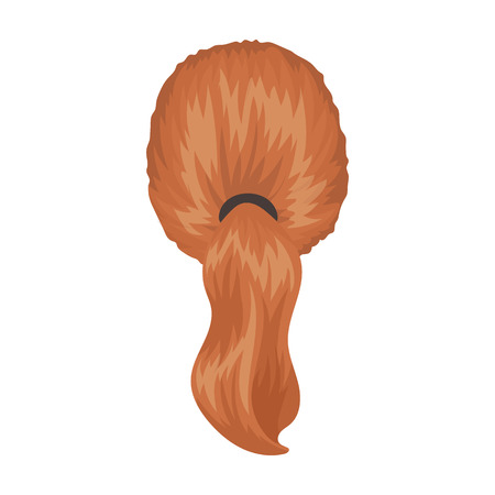 Red with a tail.Back hairstyle single icon in cartoon style vector symbol stock illustration web.のイラスト素材