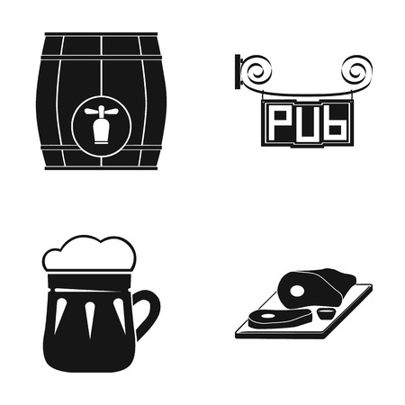 Restaurant, cafe, beer, glass .Pub set collection icons in black style vector symbol stock illustration web.のイラスト素材
