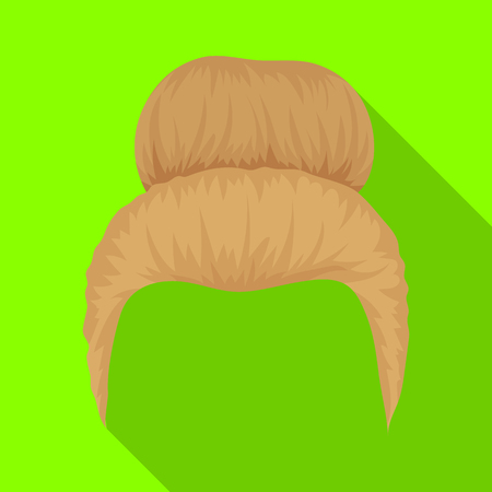 Blond hair with a shingle.Back hairstyle single icon in flat style vector symbol stock illustration web.のイラスト素材