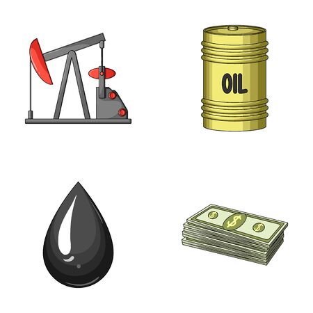 Pump, barrel, drop, petrodollars. Oil set collection icons in cartoon style vector symbol stock illustration web.のイラスト素材