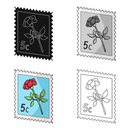 Postage Stamp.Mail and postman single icon in cartoon style vector symbol stock illustration web.のイラスト素材