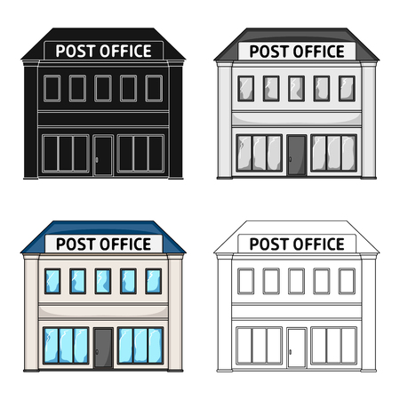 Post office.Mail and postman single icon in cartoon style vector symbol stock illustration web.のイラスト素材