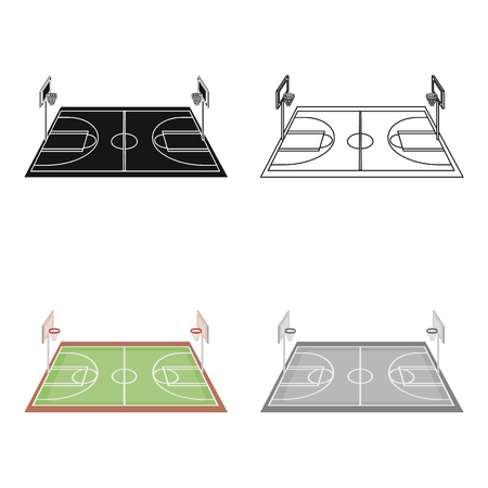 Basketball court.Basketball single icon in cartoon style vector symbol stock illustration web.のイラスト素材
