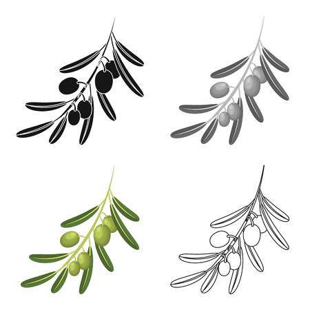 Olive branch.Olives single icon in cartoon style vector symbol stock illustration web.のイラスト素材