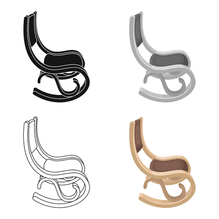 Rocking chair.Old age single icon in cartoon style vector symbol stock illustration web.のイラスト素材