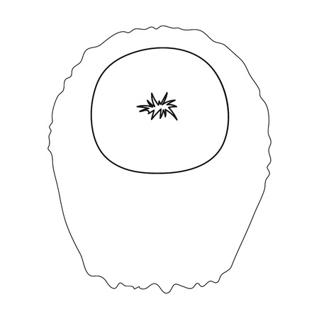 Dark short.Back hairstyle single icon in outline style vector symbol stock illustration .のイラスト素材