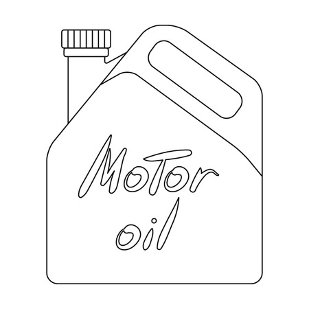 Can of engine oil.Car single icon in outline style vector symbol stock illustration .のイラスト素材