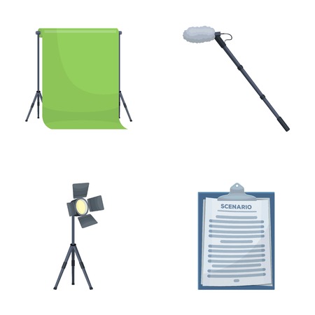 Making movies set collection icons in cartoon style vector symbol stock illustration web.のイラスト素材