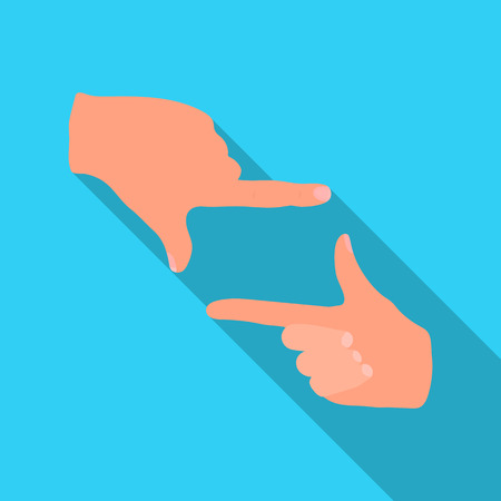 Gesture of the operator.Making movie single icon in flat style vector symbol stock illustration web.のイラスト素材