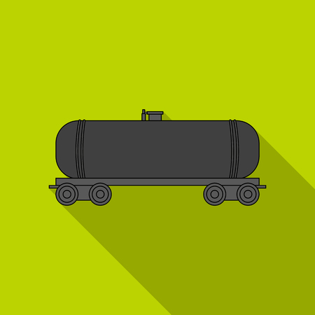 Railway tank car.Oil single icon in flat style vector symbol stock illustration web.のイラスト素材