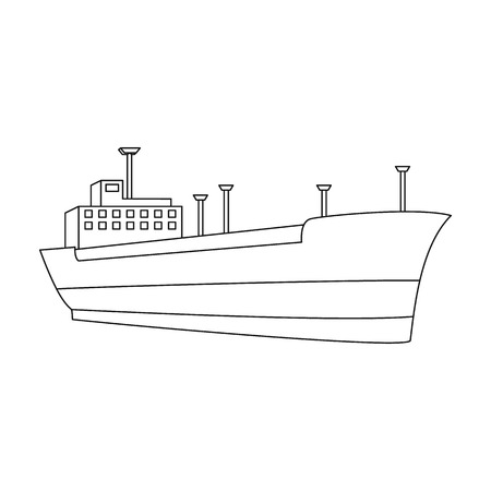 Oil ship.Oil single icon in outline style vector symbol stock illustration web.のイラスト素材