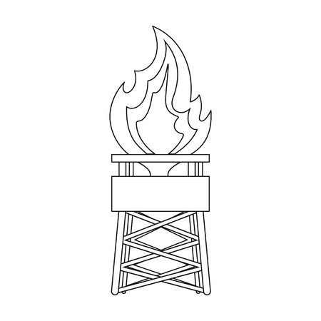 Gas tower.Oil single icon in outline style vector symbol stock illustration web.のイラスト素材