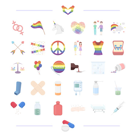 Health improvement, business, hobby and other  icon in cartoon style., wedding, holiday, entertainment icons in set collection.のイラスト素材
