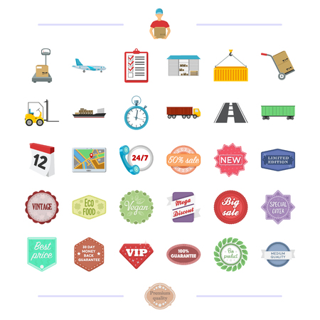 advertising, river, travel and other  icon in cartoon style. business, production, transport icons in set collection.のイラスト素材