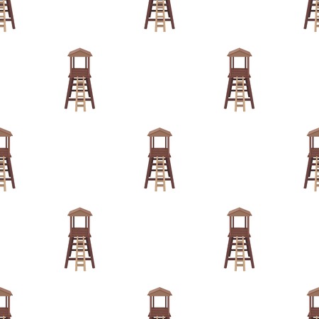 Observation tower for hunters.African safari single icon in cartoon style vector symbol stock illustration web.のイラスト素材