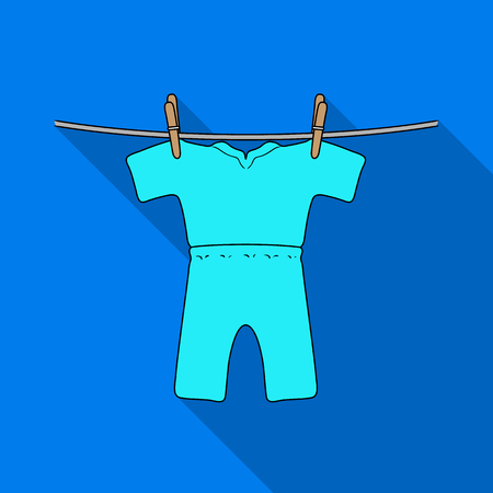 Drying of clean things. Dry cleaning single icon in flat style vector symbol stock illustration web.のイラスト素材