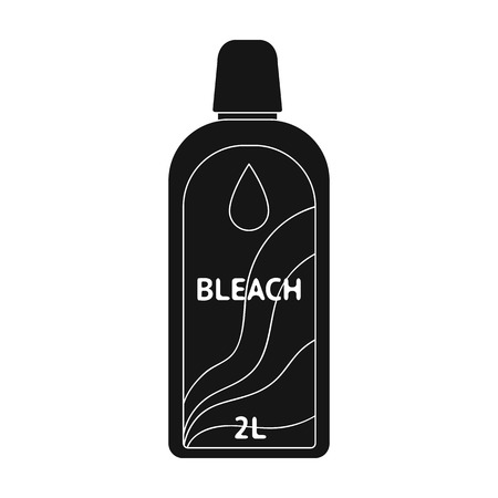 Bottle of bleach. Dry cleaning single icon in black style vector symbol stock illustration web.のイラスト素材