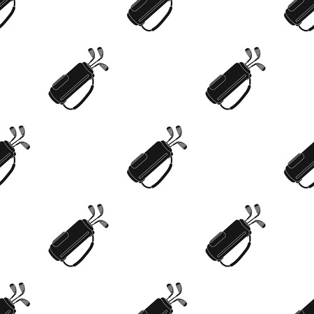 A bag with golf clubs.Golf club single icon in black style vector symbol stock illustration web.のイラスト素材