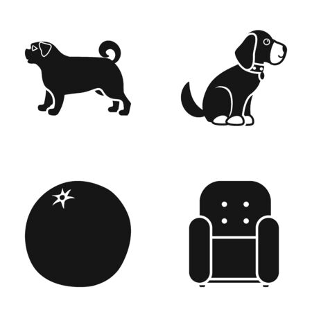 Dog, puppy and other web icon in black style.orange, chair icons in set collection.のイラスト素材