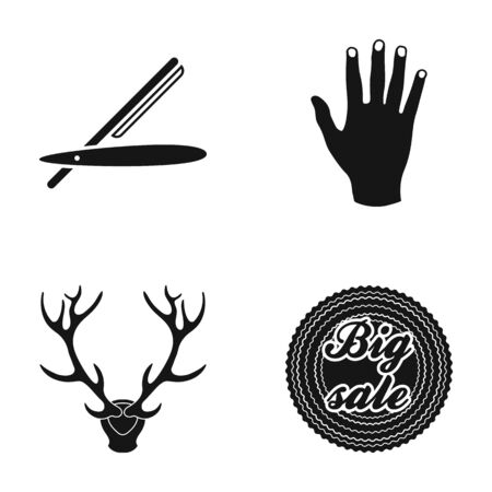 Dangerous razor, hand and other  icon in black styleのイラスト素材