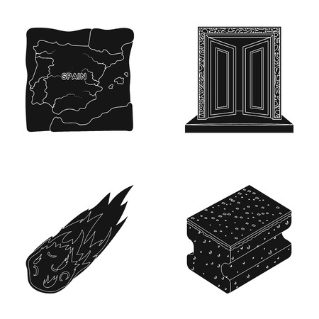 travel, Space and or  icon in black style.history, cleaning icons in set collection.のイラスト素材