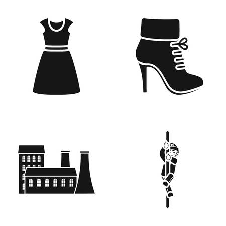 A stewing, profession, textiles and other web icon in black style.fireman, man, rope, icons in set collection.のイラスト素材