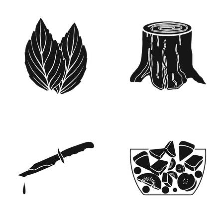 nature, restaurant, ecology and other web icon in black style., dessert, tasty, cafe, icons in set collection.のイラスト素材