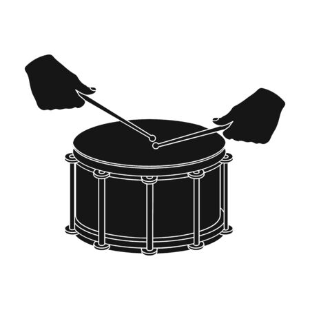 Drum, percussion musical instrument. Drum shot single icon in black style vector symbol stock illustration web.のイラスト素材