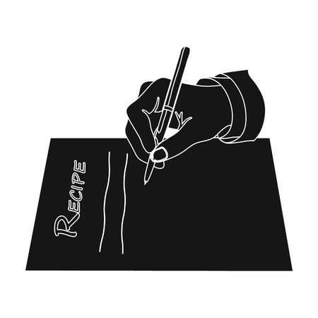 The doctor prescribes the prescription. Medicine single icon in black style vector symbol stock illustration web.のイラスト素材