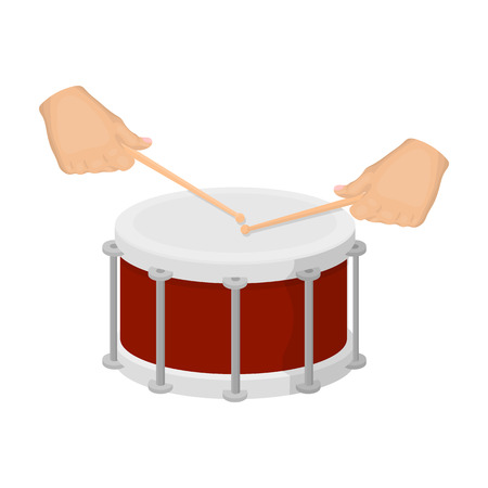 Drum, percussion musical instrument. Drum shot single icon in cartoon style vector symbol stock illustration web.のイラスト素材