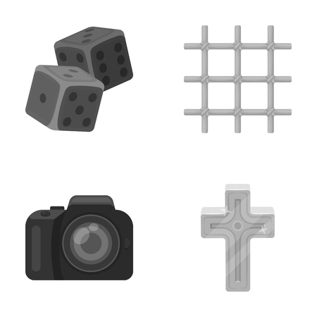 Casino, travel and other monochrome icon in cartoon style.justice, religion icons in set collection.のイラスト素材