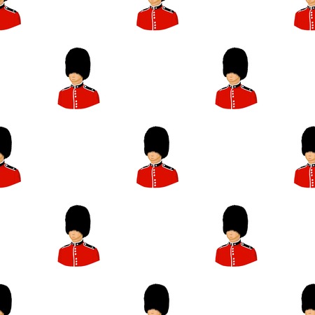 Queen's guard icon in cartoon style isolated on white background. England country symbol vector illustration.のイラスト素材