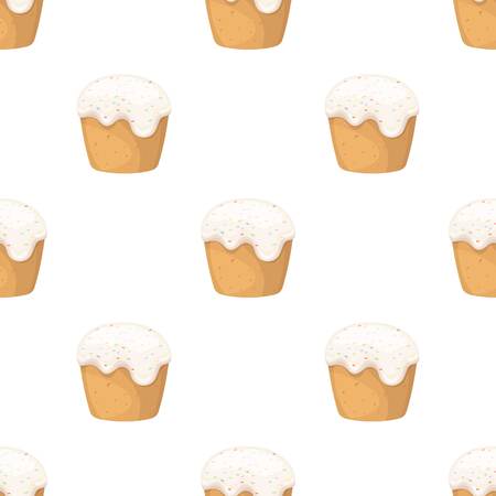 Cake with white fondant. Easter single icon in cartoon style vector symbol stock illustration.のイラスト素材