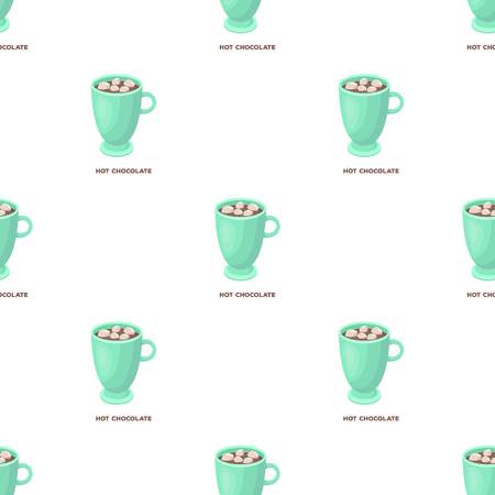 A cup of hot chocolate.Different types of coffee single icon in cartoon style vector symbol stock illustration web.のイラスト素材