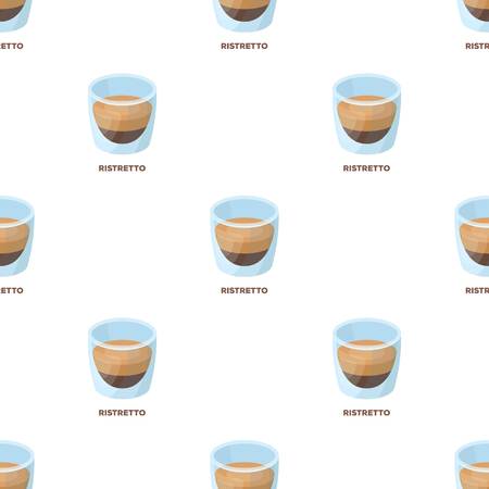 Ristretto glass.Different types of coffee single icon in cartoon style vector symbol stock illustration web.のイラスト素材