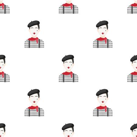 French mime icon in cartoon style isolated vector illustration.のイラスト素材