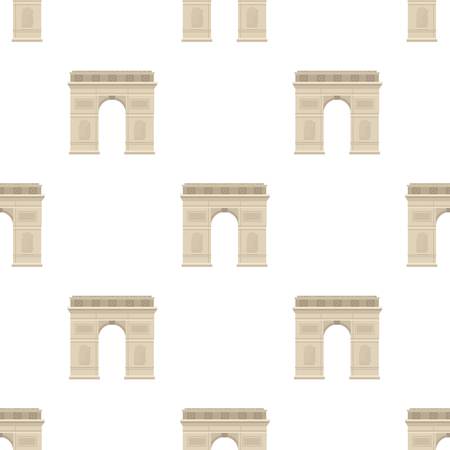 Triumphal arch icon in cartoon style isolated on white background. France country symbol stock vector illustration.のイラスト素材
