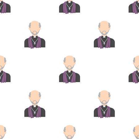 Priest icon in cartoon style isolated on white background. Funeral ceremony symbol stock vector illustration.のイラスト素材