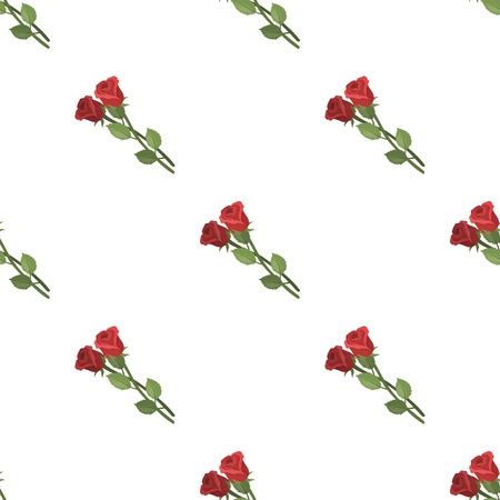 Two roses icon in cartoon style isolated on white background. Funeral ceremony symbol stock vector illustration.のイラスト素材