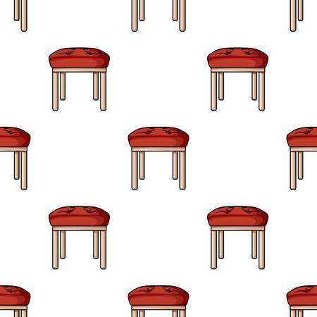 Stool icon in cartoon style isolated on white background. Furniture and home interior symbol stock vector illustration.のイラスト素材