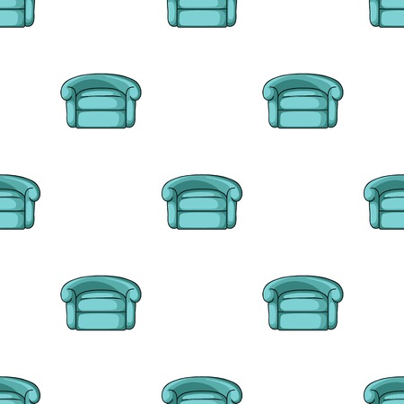 Armchair icon in cartoon style isolated on white background. Furniture and home interior symbol vector illustration.のイラスト素材